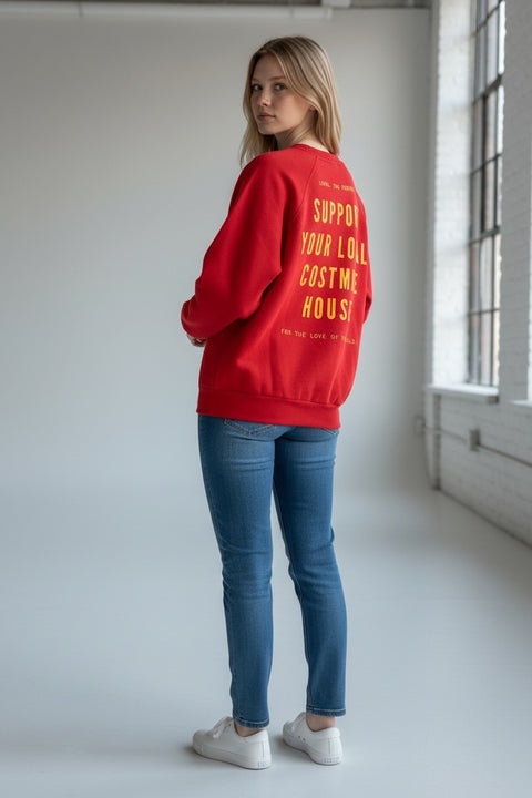 Cinema Red • NYCC Vintage Crewneck (M) double-sided